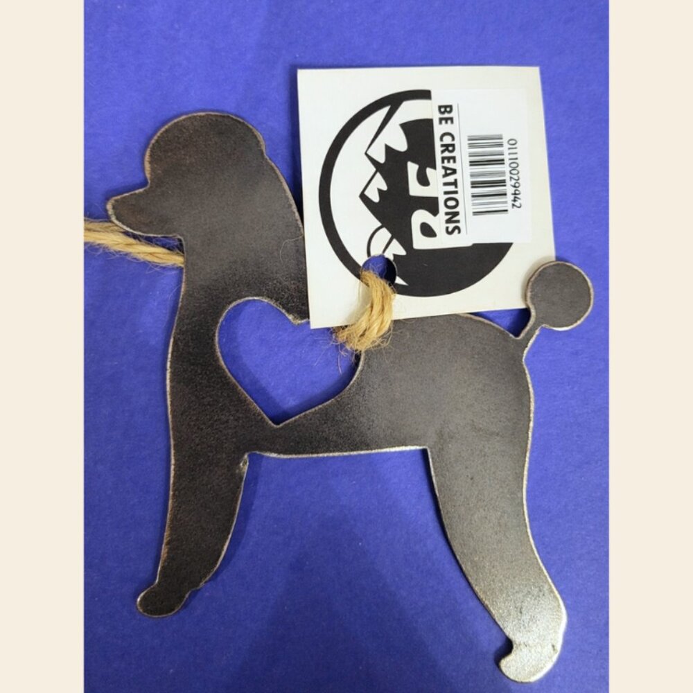 Metal Poodle Ornament – New With Tags – Rustic Decor